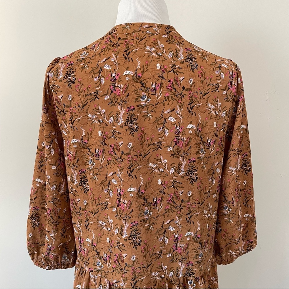 Melloday Floral Boho Brown Women's Short Dress Size Medium - Picture 11 of 15
